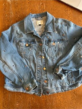 Universal Thread Light Blue Embellished Denim Jacket